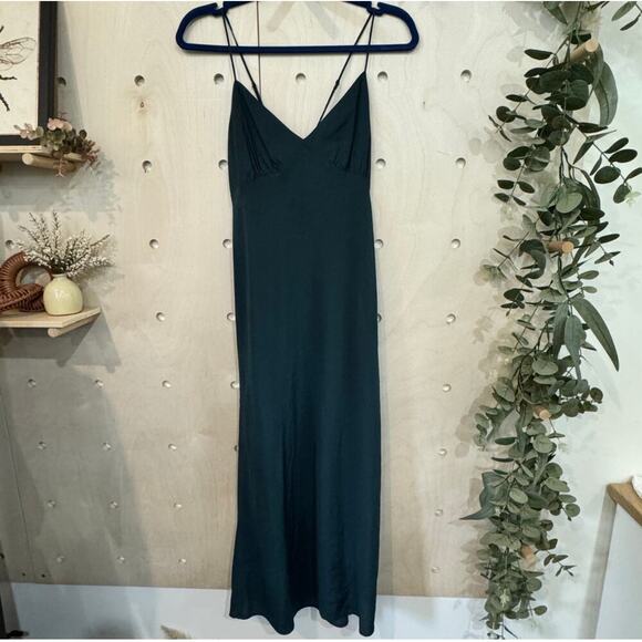 MADEWELL The Layton Midi Slip Dress Size 6 NEW Ancient Forest Green Drapey  NWT - Picture 11 of 11
